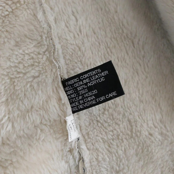 Vintage Avanti  100% Leather Shearling Beige Jacket Size 8 - Picture 16 of 16